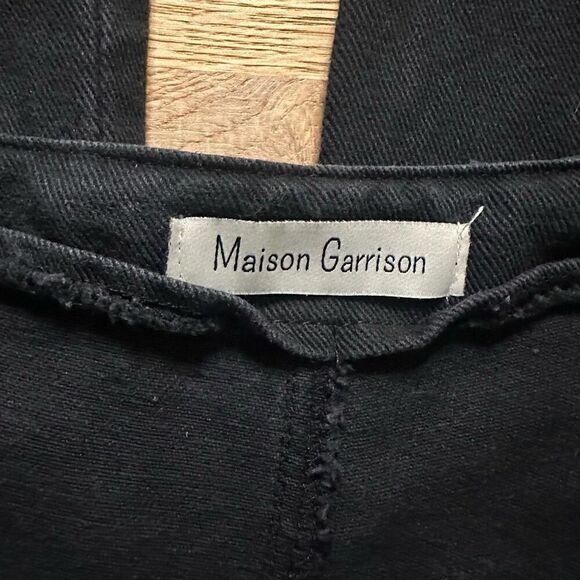 Black Wide-Leg Jeans / Button / Sailor - Picture 3 of 12